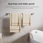 FORIOUS Wall-Mounted Stainless Steel Towel Bar - 20 Inch
