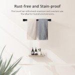 Matte Black Wall-Mounted Towel Rack - 23.6 Inch