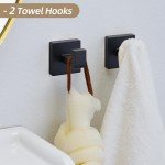 5-Piece Matte Black Bathroom Towel Bar Set