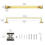 Brushed Gold Wall-Mounted Towel Rack - 23.6 Inch