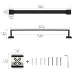 Matte Black Wall-Mounted Towel Rack - 23.6 Inch