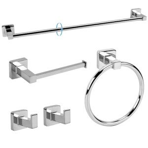 Ntipox 5-Piece Polished Chrome Bathroom Accessories Set