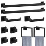 Matte Black Stainless Steel Bathroom Accessories Set