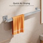 Wall-Mounted Brushed Nickel Towel Rack - 23.6 Inch