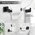Matte Black Stainless Steel Bathroom Accessories Set