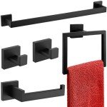 Black Bathroom Hardware Accessories Set with Towel Rack