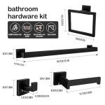 15-Piece Matte Black Bathroom Towel Hardware Set