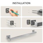 Wall-Mounted Brushed Nickel Towel Rack - 23.6 Inch