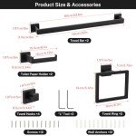 Matte Black Stainless Steel Bathroom Accessories Set