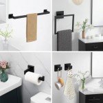 Black Bathroom Hardware Accessories Set with Towel Rack