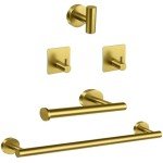 Brushed Gold Bathroom Hardware Set - 5 Pieces
