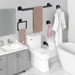 Black Bathroom Hardware Accessories Set with Towel Rack