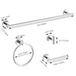 5-Piece Chrome Bathroom Hardware Set with Towel Racks