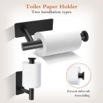 Matte Black Bathroom Accessories Set - 6 Pieces