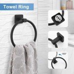Matte Black 5-Piece Bathroom Towel Bar Set