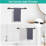 Black and Gold 10-Piece Bathroom Towel Bar Set