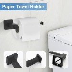 Matte Black 5-Piece Bathroom Towel Bar Set