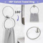 Brushed Nickel 4-Piece Bathroom Towel Bar Set