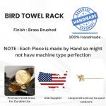 Brass Bird Antique Wall-Mounted Towel Bar