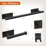 Matte Black Bathroom Accessories Set - 6 Pieces