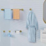 Brushed Gold Bathroom Hardware Set - 5 Pieces