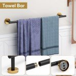 Black and Gold 5-Piece Bathroom Hardware Set