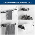 4-Piece Matte Black Bathroom Hardware Set