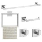 Matte Black Bathroom Accessory Set - 5 Pieces