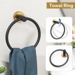 Black and Gold 5-Piece Bathroom Hardware Set