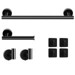 8-Piece Black Stainless Steel Bathroom Hardware Set