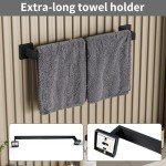 Black Stainless Steel Bathroom Accessories Set - 5 Pack