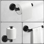 8-Piece Black Stainless Steel Bathroom Hardware Set