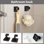 Black Stainless Steel Bathroom Accessories Set - 5 Pack