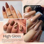 10-Color Brown Gel Nail Polish Set