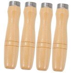 IWOWHERO Wooden File Grip Handles - 4 Piece Set