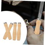 IWOWHERO Wooden File Grip Handles - 4 Piece Set