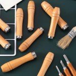 Wooden File Handles Set with Metal Collars