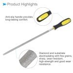 12" Diamond Coated Round File with Non-Slip Handle