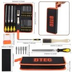 46-Piece Metal File Set for Woodworking & More
