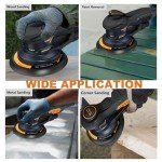 MAXXT 6-Inch Orbital Sander with 10 Sandpapers