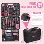 450-Piece Pink Tool Kit for Home Repair