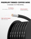 NAOEVO 12 AWG Silicone Wire Kit - 90ft Total