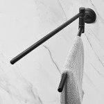 AMARE Matt Black 2-Arm Towel Rail & Holder