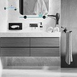 AMARE Matt Black 2-Arm Towel Rail & Holder