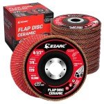 EZARC 40 Grit Ceramic Flap Discs, 10 Pack