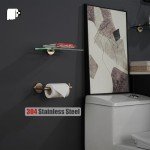 Champagne Bronze Wall-Mount Toilet Paper Holder Set