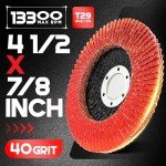 EZARC 40 Grit Ceramic Flap Discs, 10 Pack