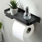 Wall-Mounted Rustproof Toilet Paper Holder with Shelf