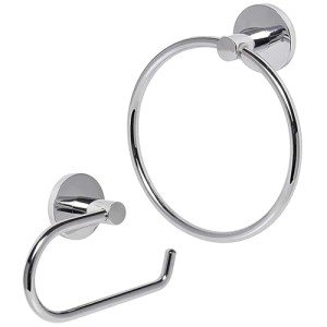 Stainless Steel Wall-Mounted Toilet Roll Holders - 2 Pack