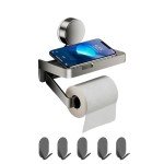Suction Cup Toilet Paper Holder with Hooks